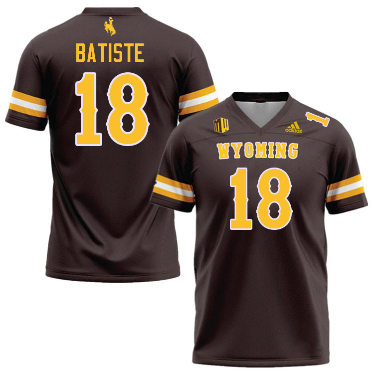 Wyoming Cowboys #18 Deyon Batiste College Football Jerseys Stitched-Brown